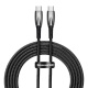 Kabel przewd USB Typ-C do Typ-C 200cm Baseus Glimmer, 100W, 20V, 5A, PD z obsug szybkiego adowania - czarny (CADH000801)