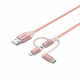 Kabel przewd USB Unitek 3w1 Lightning / USB TYP-C / microUSB 100cm rowy (Y-C4036ARG)