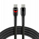 Kabel przewd pleciony USB TYP-C - USB TYP-C, PD RGB LED 300cm everActive CBB-3PDR Power Delivery 2,25A z obsug szybkiego adowania 45W