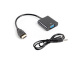 Lanberg Adapter HDMI-AM do VGA [F] + Audio na kablu (AD-0017-BK)