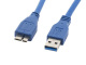 Lanberg Kabel USB 3.0 Micro AM-MBM5P niebieski 50cm (CA-US3M-10CC-0005-B)