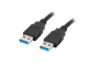 Lanberg Kabel USB-A 3.0 0.5m Czarny