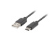 Lanberg Kabel USB-C (M) do USB-A (M) 2.0 czarny 50cm (CA-USBO-10CU-0005-BK)
