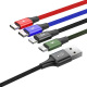 Kabel przewd pleciony USB 4w1