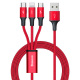 Kabel przewód USB Baseus 3w1 Lightning /