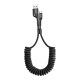 Kabel przewód USB Typ-C 100cm Baseus Spring sprężynowy 2A - czarny (CATSR-01)