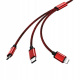Kabel przewd USB Proda Remax Agile 3w1 Lightning / USB TYP-C / microUSB 1m - czerwony