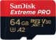 Karta SanDisk Extreme PRO microSDXC 64GB 170/90 MB/s A2 C10 V30 UHS-I U3 (SDSQXCY-064G-GN6MA)