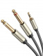 Kabel mini jack 3,5mm TRS do 2x 6,35mm TS UGREEN AV126 1m - szary - oplot (10613)